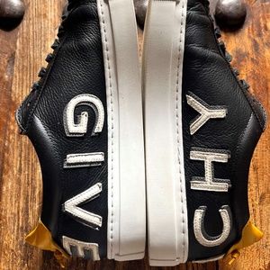 Givenchy Leather Embroidery Wrap Black & Yellow Sneakers